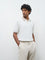 Ascot Off-White Relaxed-Fit Cotton Quarter-Zip Polo T-Shirt