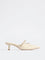 LUNA BLU Ivory Stud-Detailed Kitten-Heel Mules