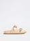 LUNA BLU Ivory Buckle-Detailed Comfort Sandals