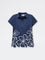 Gia Navy Floral Embroidered Cotton Blouse