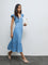 LOV Blue Denim A-Line Dress