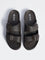 SOLEPLAY Dark Brown Buckle-Detailed Slip-On Sandals