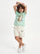 HOP Kids Boys Sea Green Printed Cotton T-Shirt