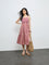 Bombay Paisley Dusty Pink Embroidered Cotton Tiered Dress