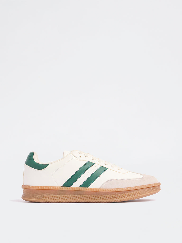 SOLEPLAY White Mesh Detailed Lace-Up Sneakers
