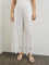 Diza White Lace-Embroidered Pants