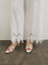 Diza White Lace-Embroidered Pants