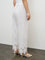Diza White Lace-Embroidered Pants