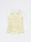 HOP Baby Boys Yellow Printed Cotton T-Shirt and Dungaree Set