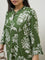 Diza Green Floral Pattern A-Line Kurta
