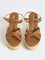 LUNA BLU Tan Cross-Strap Raffia Sandals