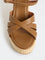 LUNA BLU Tan Cross-Strap Raffia Sandals