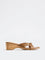 LUNA BLU Tan Buckle-Strap Wedge Sandals