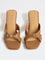 LUNA BLU Tan Buckle-Strap Wedge Sandals
