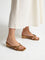 LUNA BLU Tan Buckle-Strap Wedge Sandals