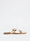 LUNA BLU Ivory Rattan Woven Sandals