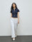 Nuon Navy Solid Cotton Top