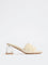 LUNA BLU Ivory Pearl-Detailed Block-Heel Sandals