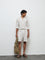 ETA White Striped Relaxed-Fit Mid-Rise Cotton Shorts