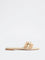 LUNA BLU Light Beige Raffia Textured Slides