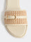 LUNA BLU Light Beige Raffia Textured Slides