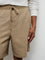 ETA Taupe Relaxed-Fit Mid-Rise Cotton Shorts