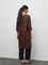 Utsa Maroon Chevron Printed Cotton Straight Kurta