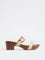 LUNA BLU Ivory Double-Strap Block Sandals