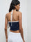 Nuon Navy Ribbed Top