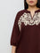 Gia Brown Embroidered Cotton Blouse