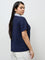 Gia Navy Collared Top
