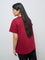 Gia Red Embroidered Cotton T-Shirt