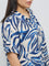 Gia Navy Abstract Design Blouse