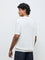Ascot White Textured Relaxed-Fit Cotton T-Shirt