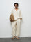 ETA Cream Paisley Design Relaxed-Fit Mid-Rise Cotton Chinos