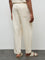ETA Cream Paisley Design Relaxed-Fit Mid-Rise Cotton Chinos