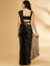 Black Tissue Drape Saree With Belt