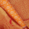 Vibrant Mango Orange Kanjivaram Silk Saree With Floral Buttis