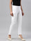 Women Solid White Cotton Mid Rise Kurti Pants