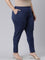 Women Solid Navy Stretch Ponte Pants