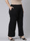 Women Solid Black Ponte Wide Leg Pants