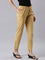 Women Solid Golden Yellow Mid Rise Cotton Pants