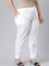 Women Solid White Cotton Pencil Pant