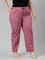 Women Solid Light Wine Comfort Fit Cotton Pants