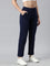 Women Solid Navy Mid Rise Track Pant