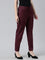 Women Dark Wine Chinos Trousers