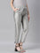 Women Silver Solid Mid Rise Metallic Pants