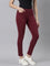 Women Solid Maroon Mid Rise Ultra Warm Jeggings