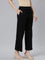 Women Solid Black Ponte Wide Leg Pants