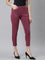 Women Solid Plum Mid Rise Cropped Jeggings